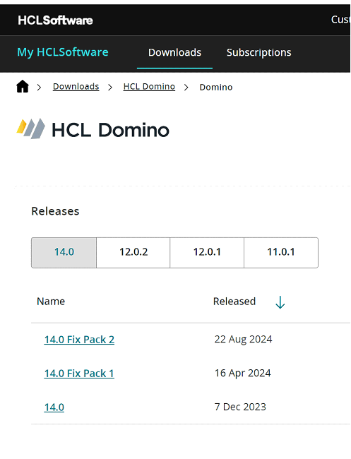 Image:Annuncio di Rilascio di HCL Notes/Domino 14.0 Fix Pack 2